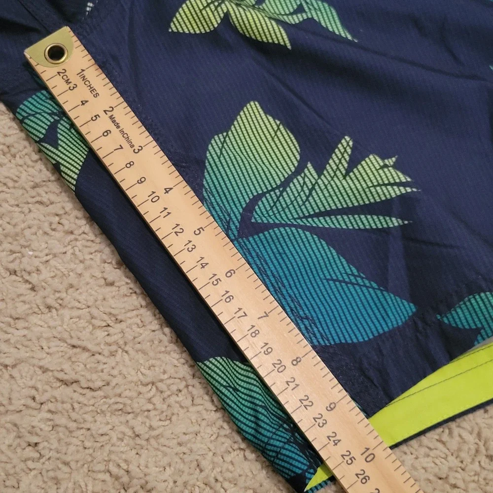 Speedo Mens Board Shorts New Navy Tropical Floral UPF 50 Swim Trunks Large